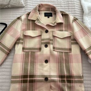 Banana Republic Pink and Brown Plaid Shirt